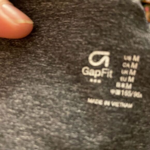 Gap Fit Marbleized Racerback Triple Stripe Sports Bra Gray Medium Athleisure M - Picture 4 of 10